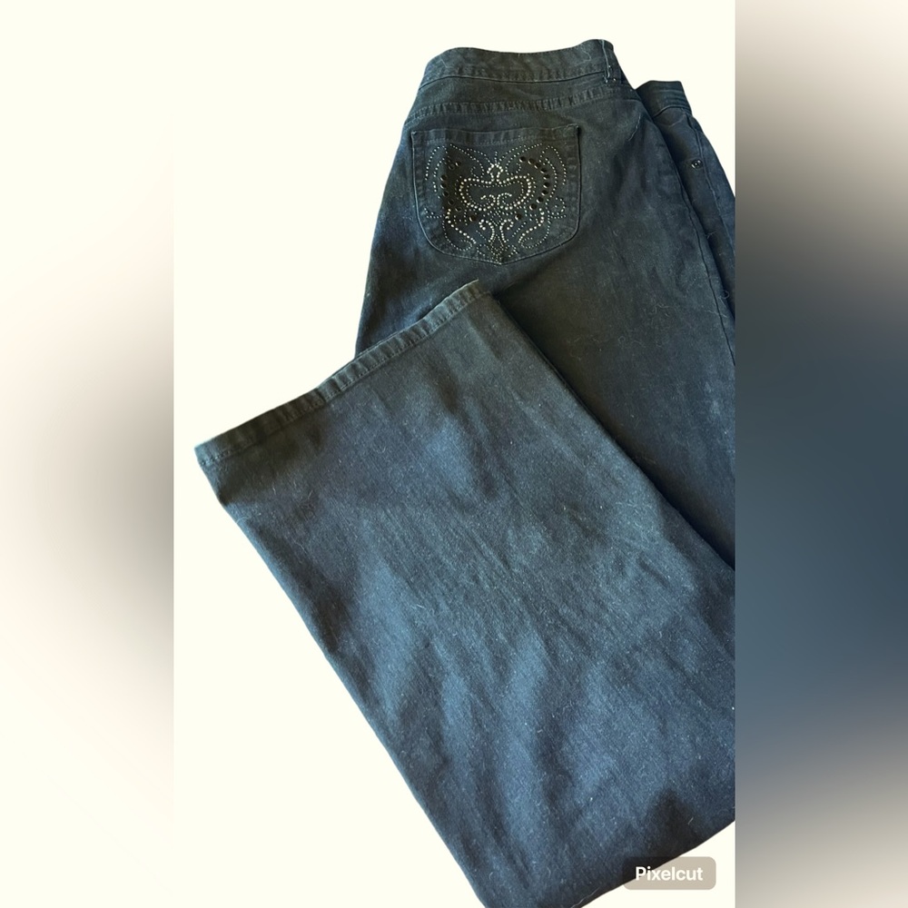 Black Chico's Platinum Denim Jeans size 16